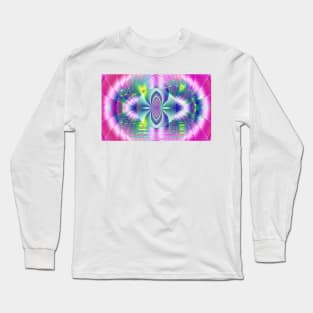 Pink Kaleidoscope Fractal Long Sleeve T-Shirt